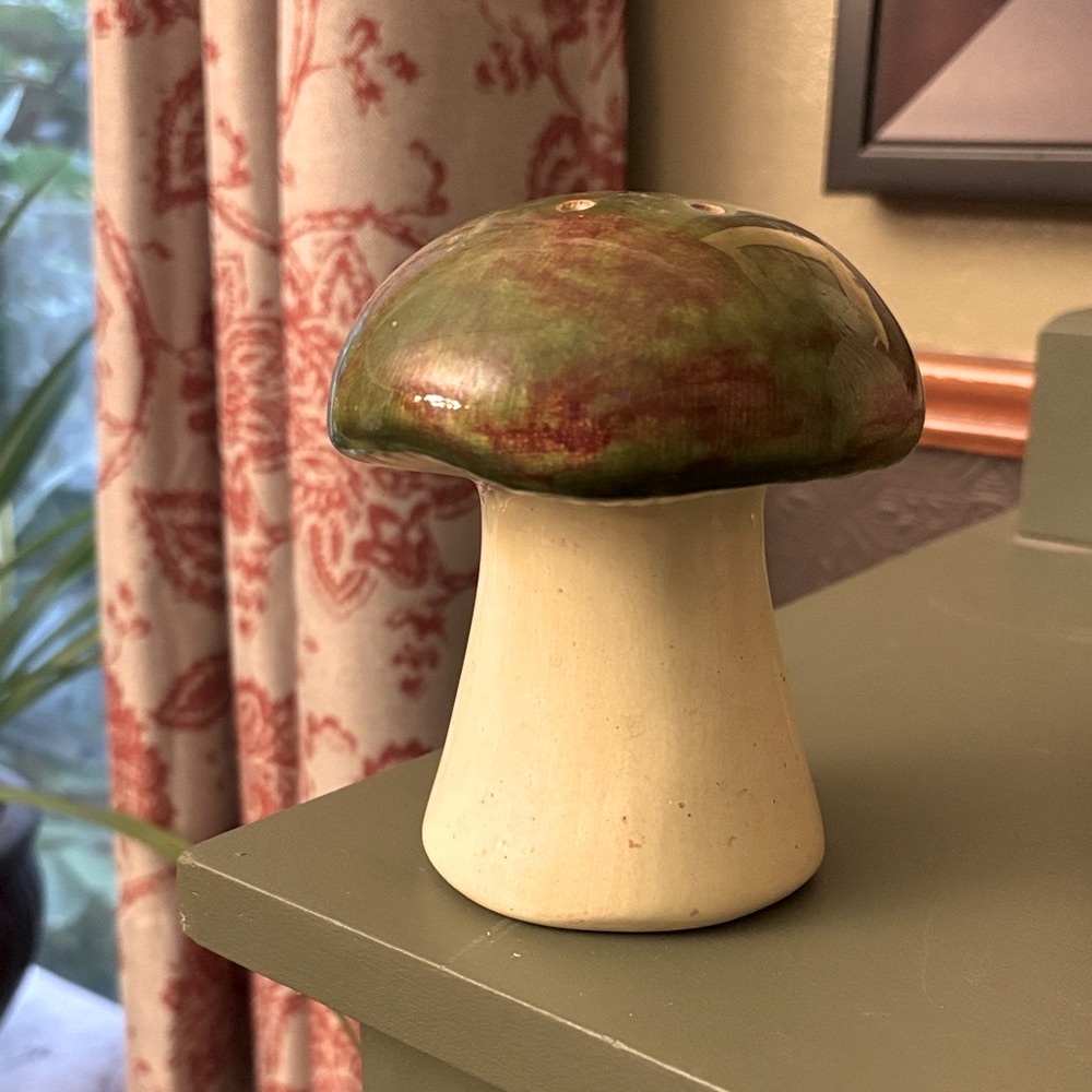 Vintage 70’s Handcrafted Ceramic Mushroom Salt Shaker/Decor